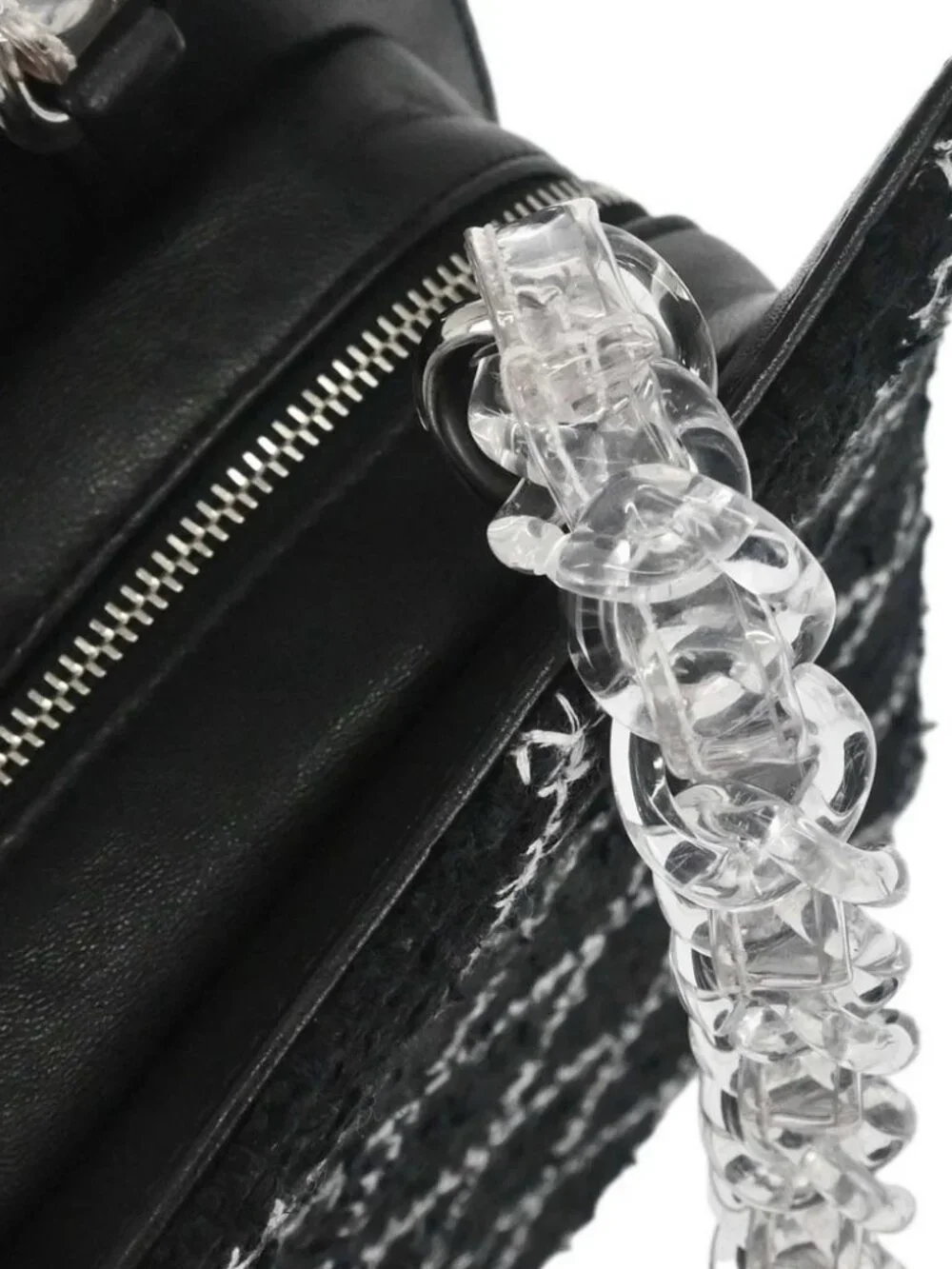 Chanel Black Tweed Acrylic Chain Tote Shoulder Bag